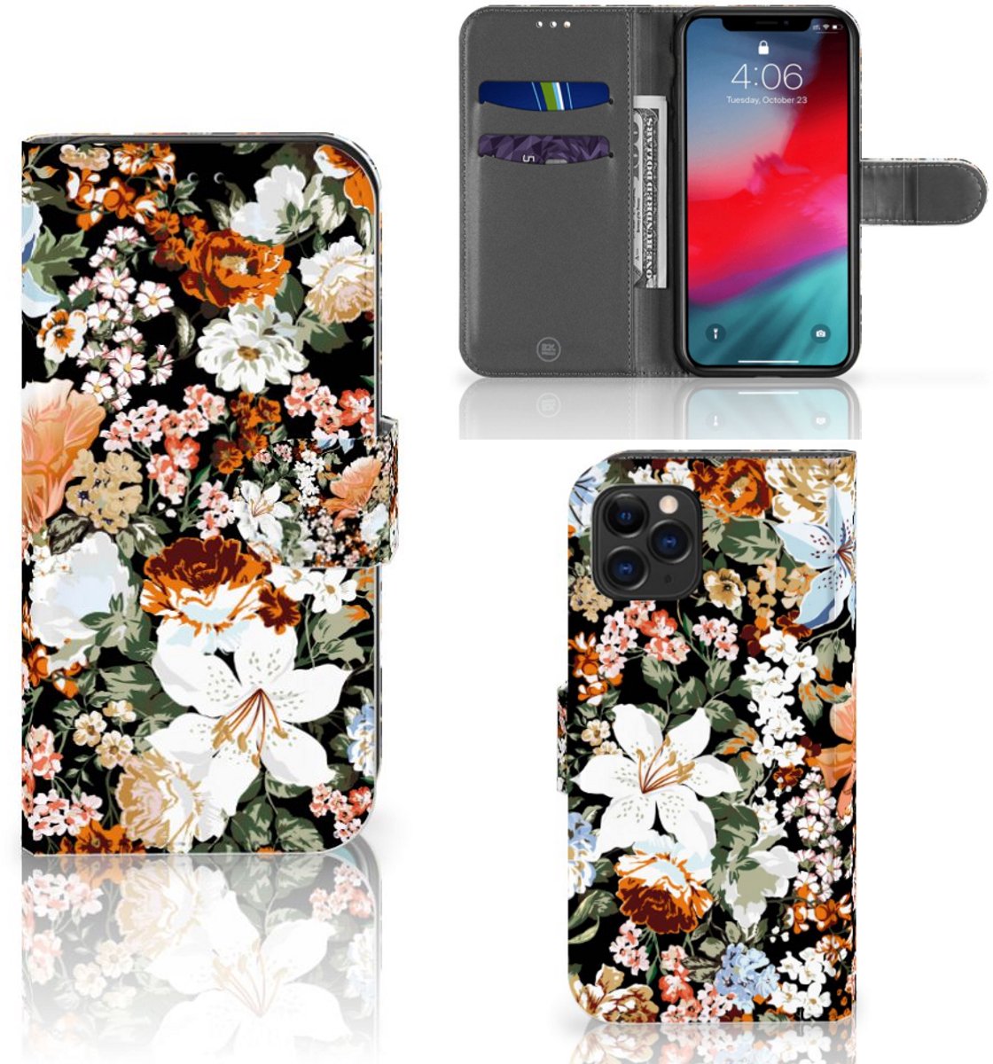 Hoesje voor Apple iPhone 11 Pro Dark Flowers