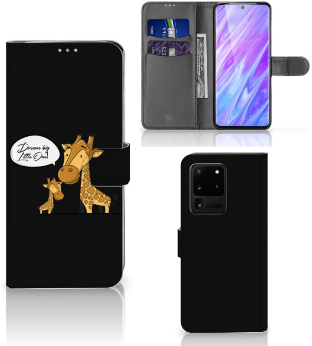Book Case voor Samsung Galaxy S20 Ultra Leuk Hoesje Giraffe