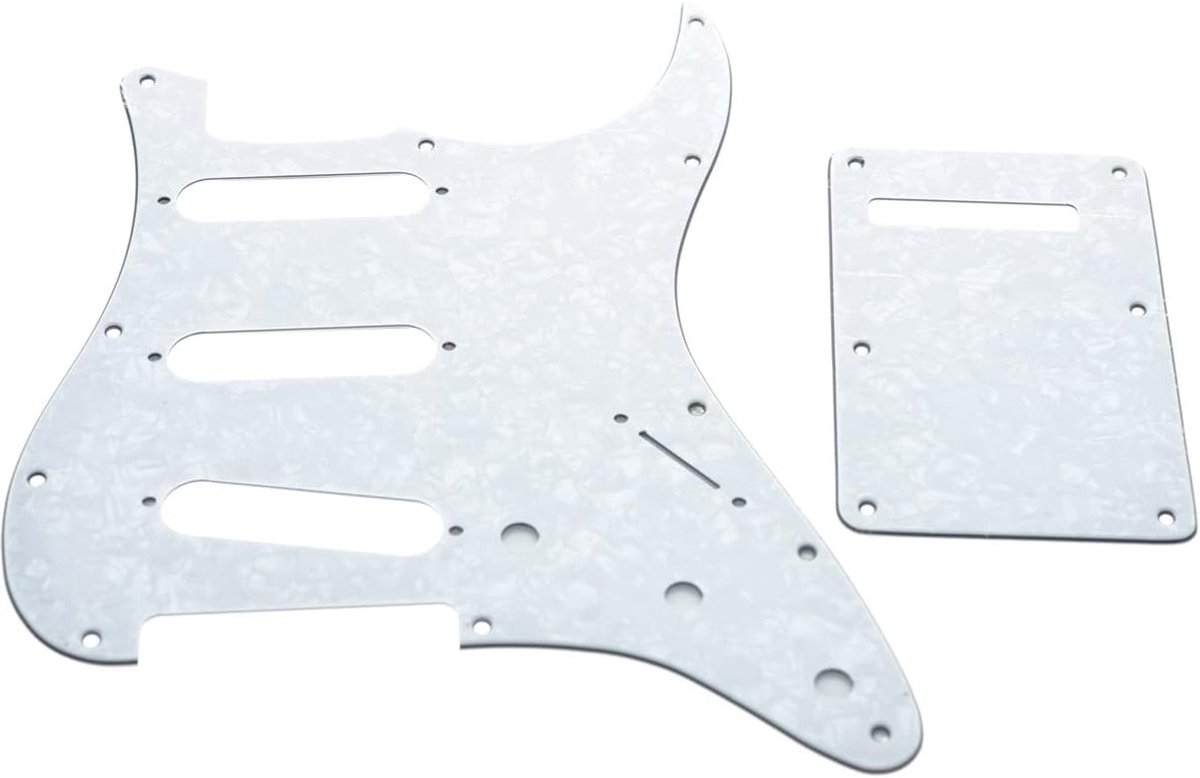 Links Handige Stratocaster SSS Pickguard met Tremolo en Backplate - FD Mint Groen 3-laags voor Gitaaraccessoires
