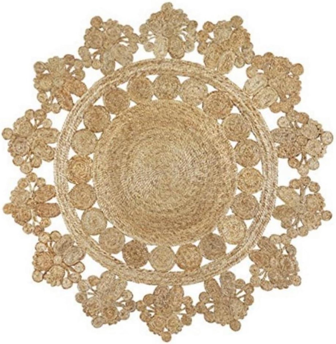 Jute Vloerkleed - Natuurlijk Vezelkleed - Binnen Buiten Gebruik - Handgemaakt In India - 9