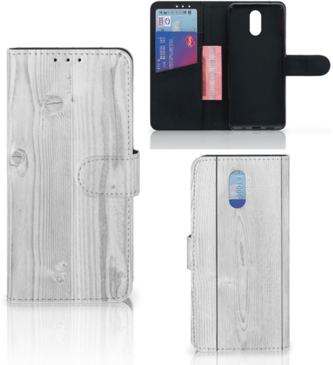 Nokia 2.3 Book Style Case White Wood
