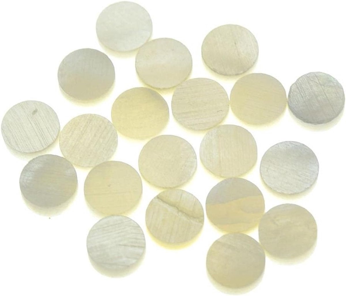 20 Stuks 6x2mm Natuurlijke Witte Moeder van Parel Inleg Dots voor Gitaar, Bas, Ukulele en Banjo