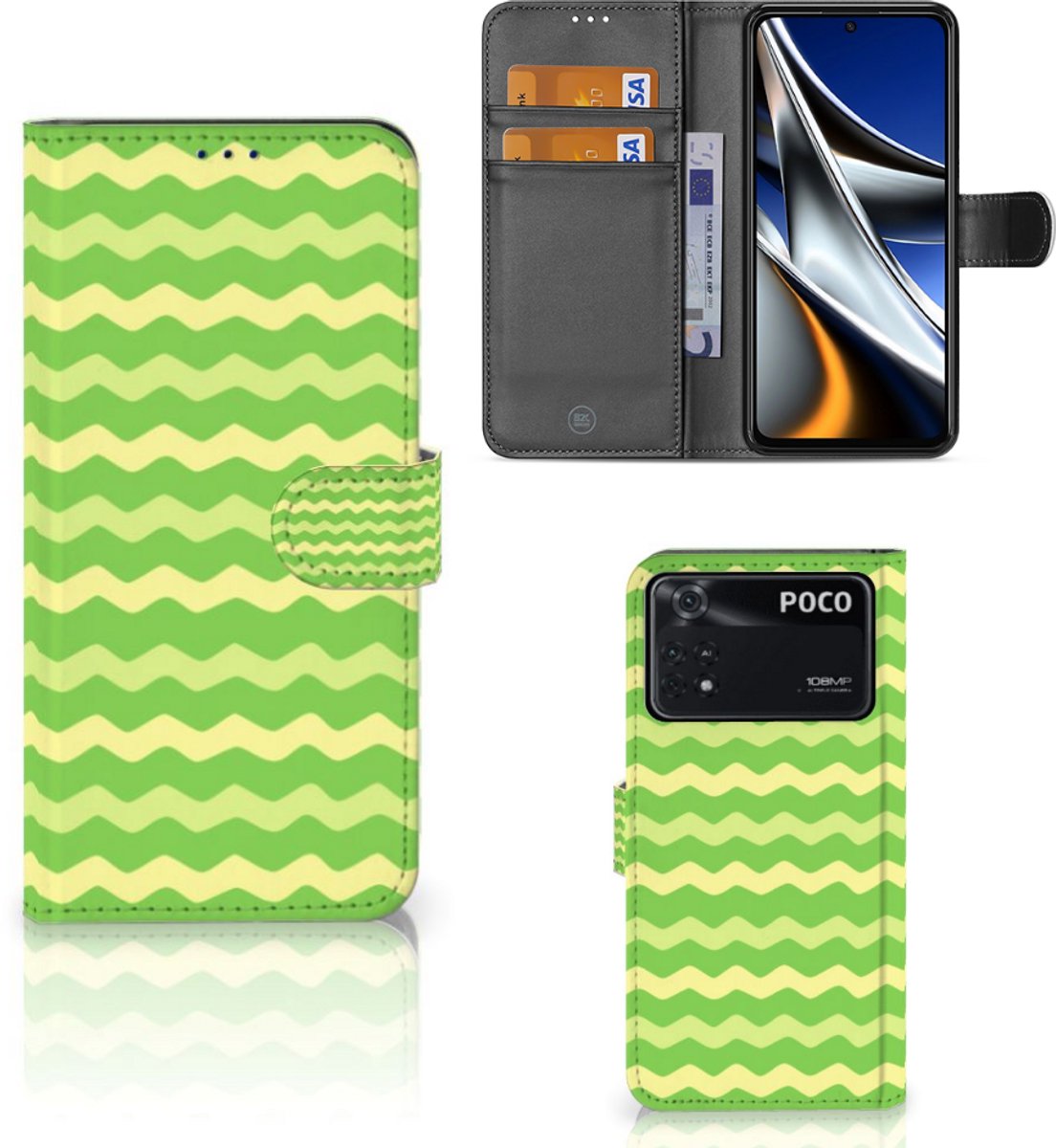 Xiaomi Poco X4 Pro 5G Telefoon Hoesje Waves Green