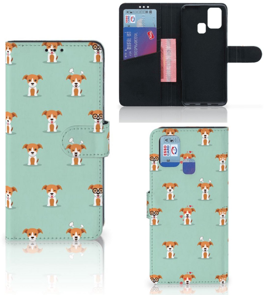 Samsung Galaxy M31 Telefoonhoesje met Pasjes Pups