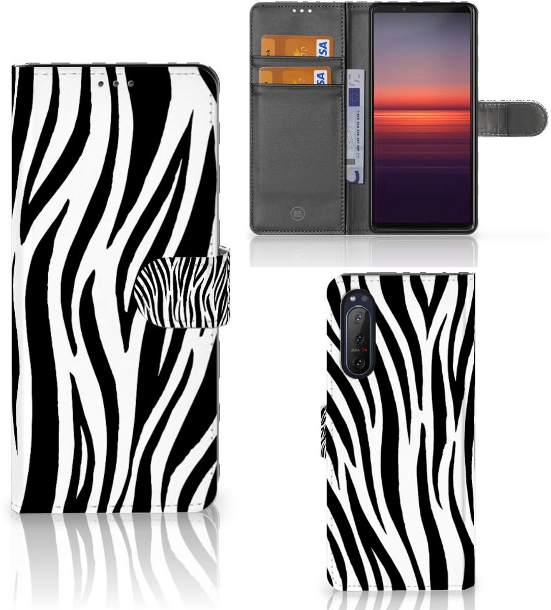 Sony Xperia 5II Telefoonhoesje met Pasjes Zebra