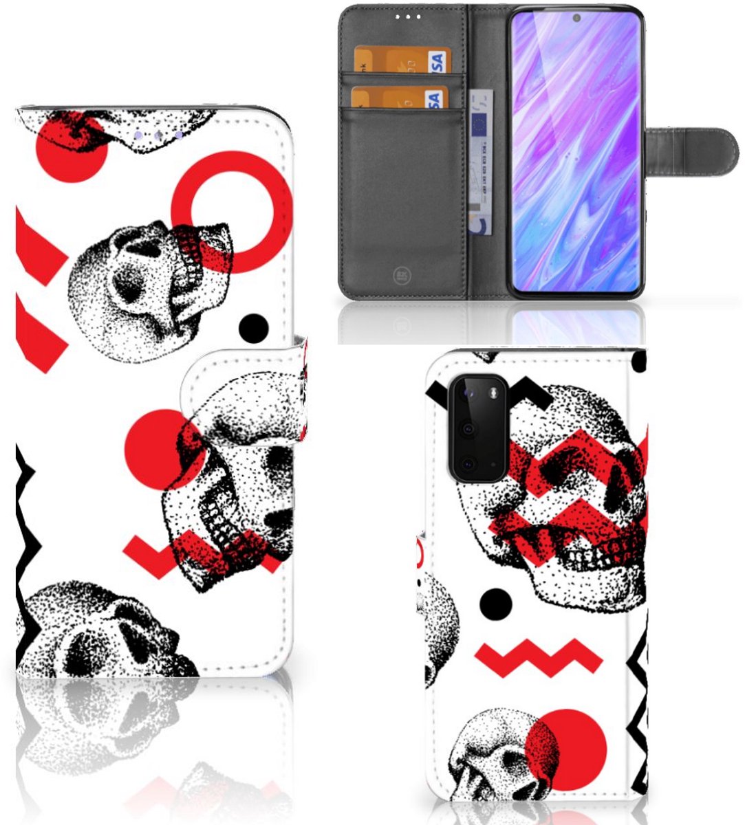 Telefoonhoesje met Naam Samsung Galaxy S20 Skull Red