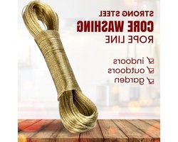BML 20m Extra Heavy Duty Strong Steel Washing Rope Line Cord Wire for Garden | Multifunctional String for Outdoor Hanging Drying Thick & Strong Clothes