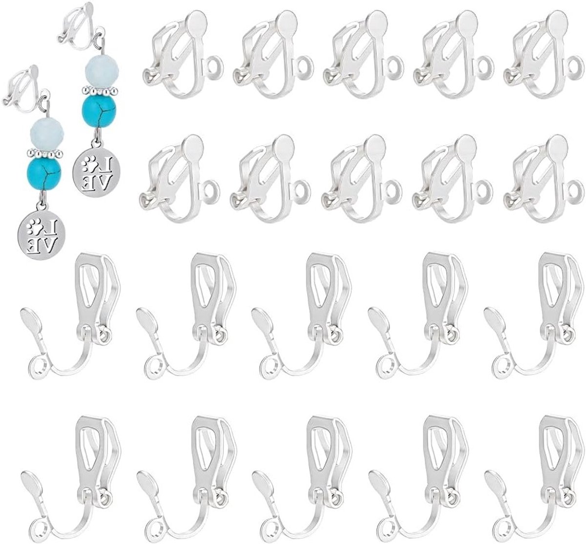 30 Paar 925 Sterling Zilveren Clip Oorbellen zonder Boren - Oorbellen voor DIY, Modeaccessoires en Creatieve Projecten