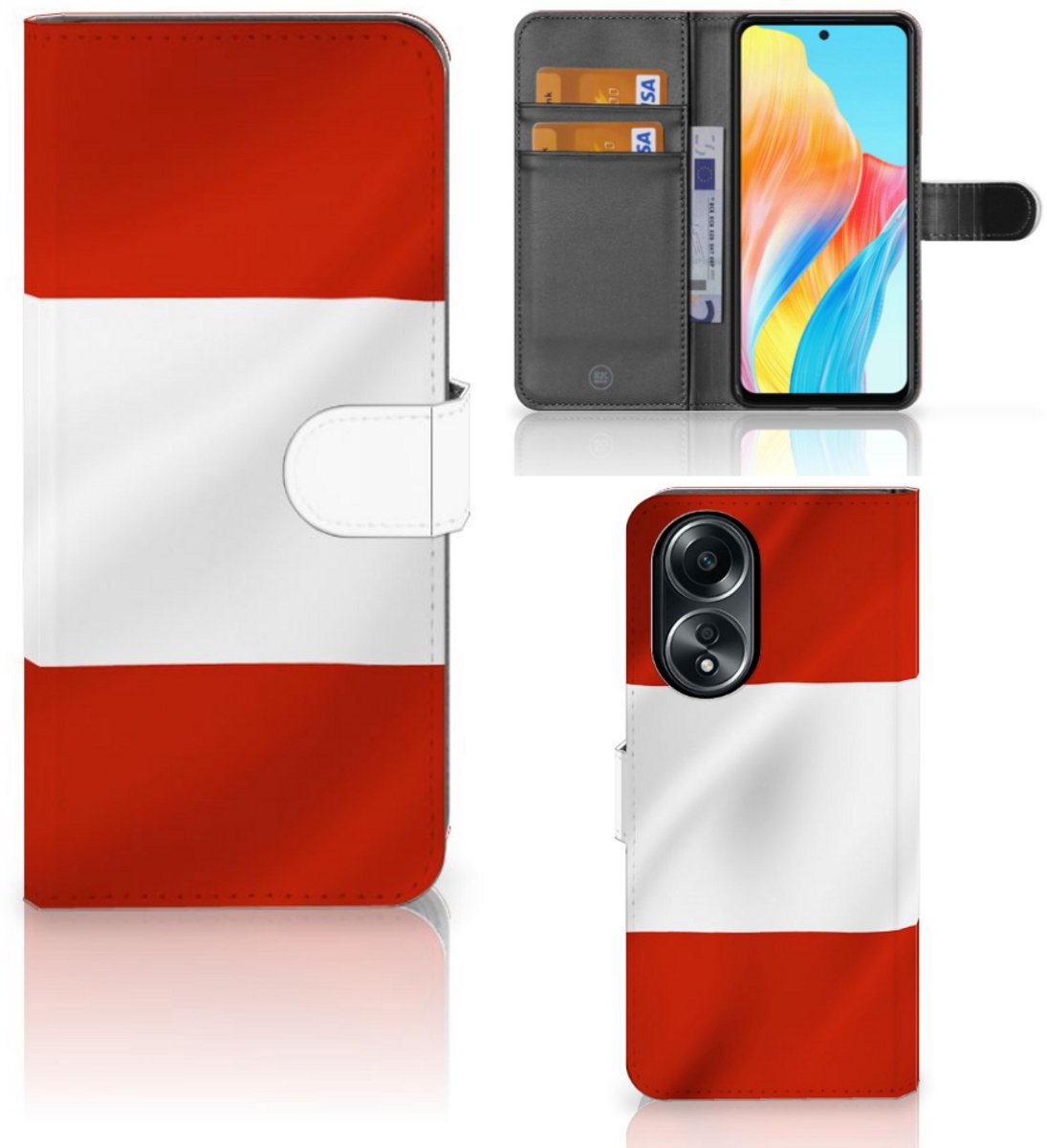 OPPO A58 4G Bookstyle Case Oostenrijk