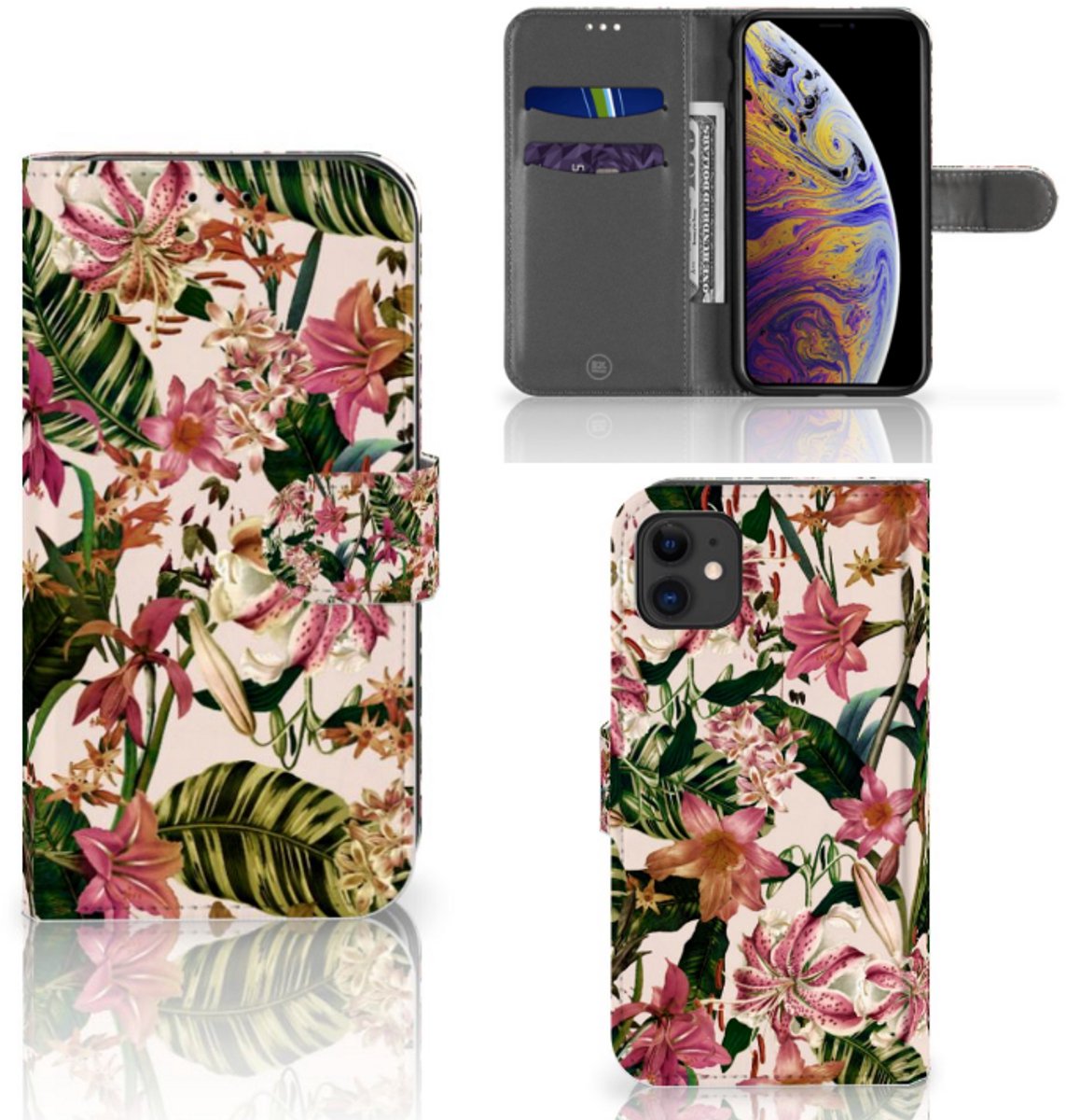 Boekhoesje voor Apple iPhone 11 Hoesje Flowers
