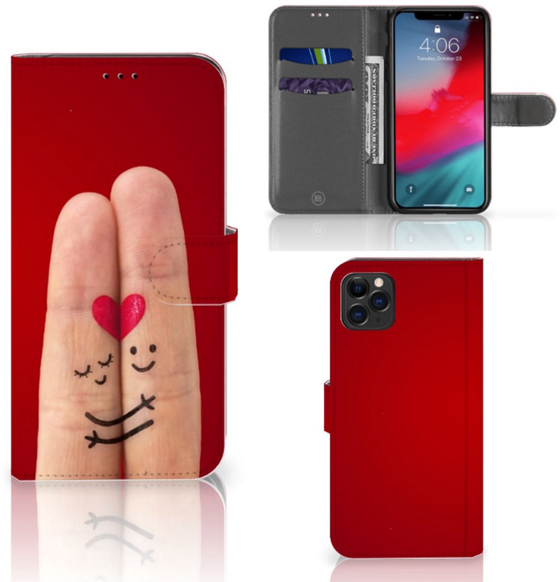 Apple iPhone 11 Pro Max Wallet Case met Pasjes Liefde - Origineel Romantisch Cadeau