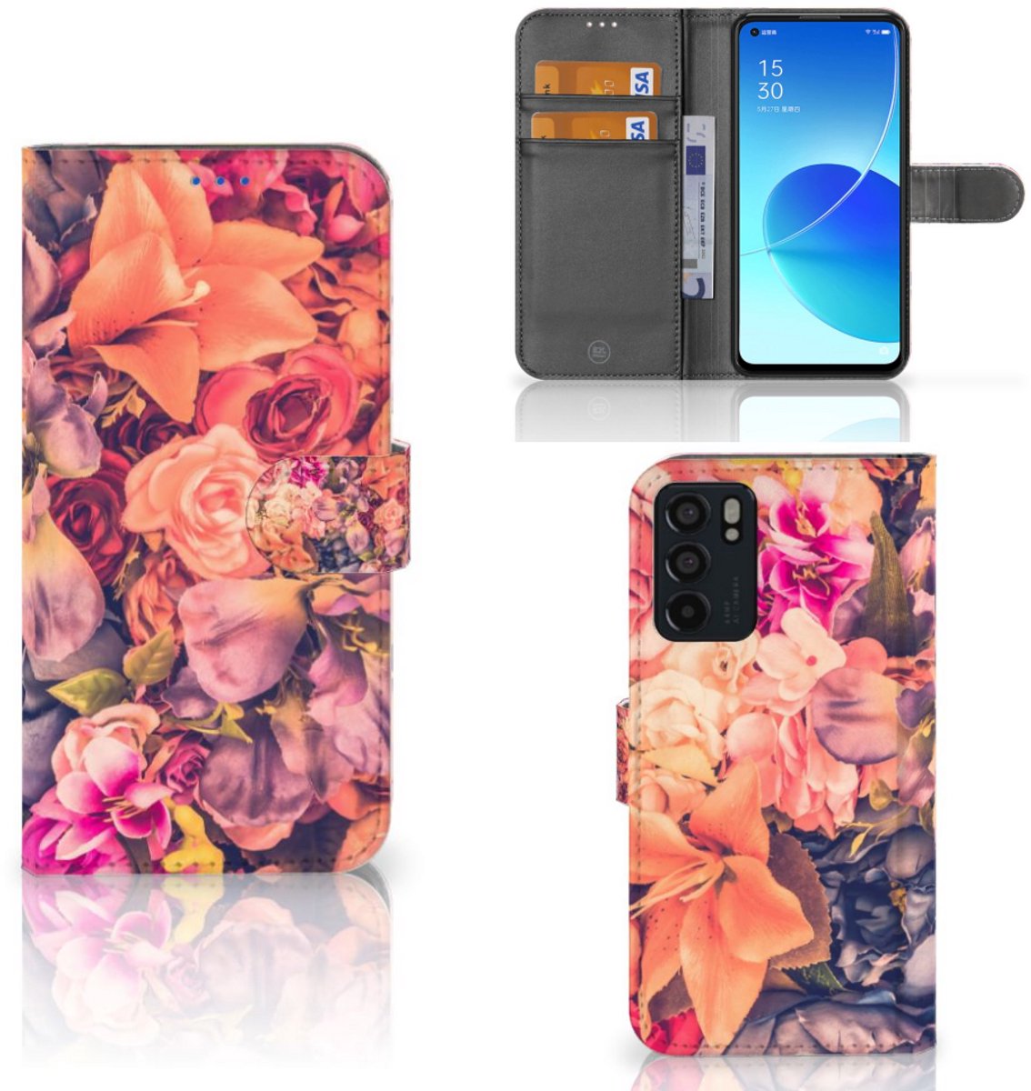 OPPO Reno6 5G Hoesje Bosje Bloemen