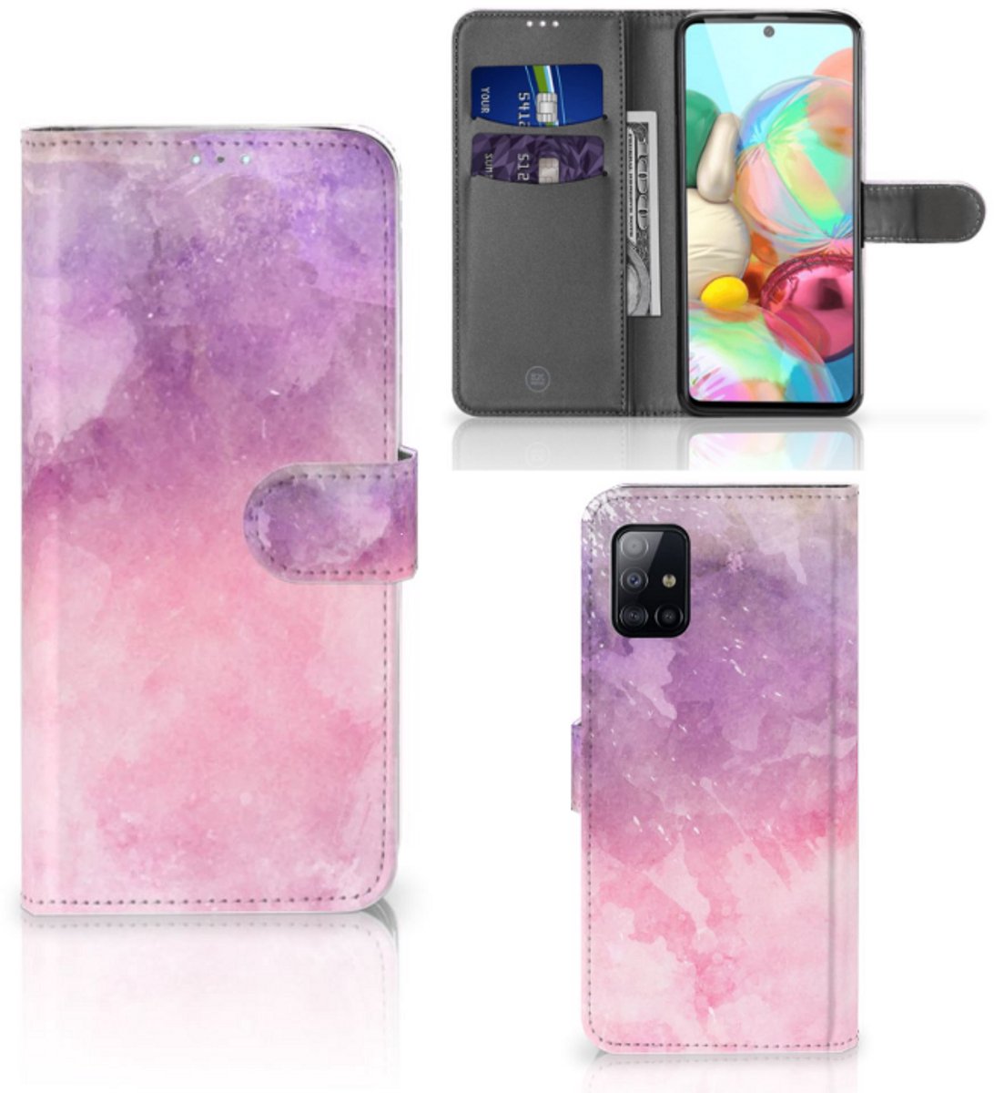 Hoesje Samsung Galaxy A71 Pink Purple Paint