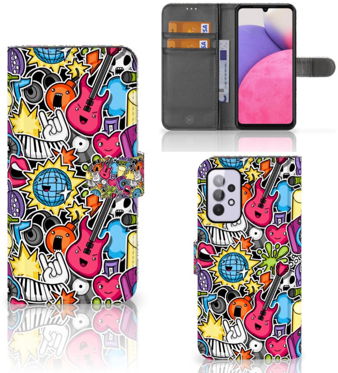 Samsung Galaxy A33 5G Wallet Case met Pasjes Punk Rock