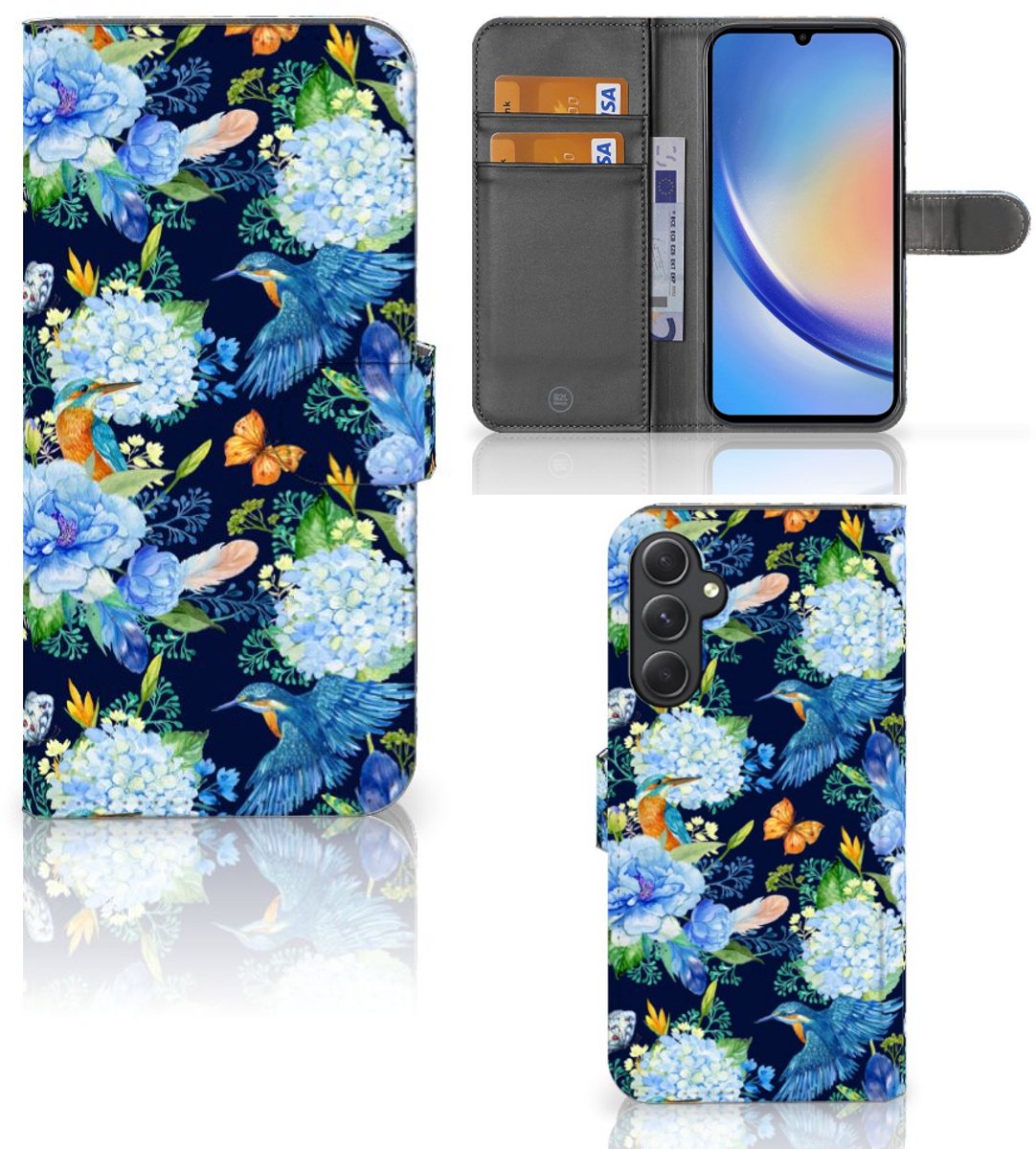 Telefoonhoesje met Pasjes voor Samsung Galaxy A24 4G IJsvogel