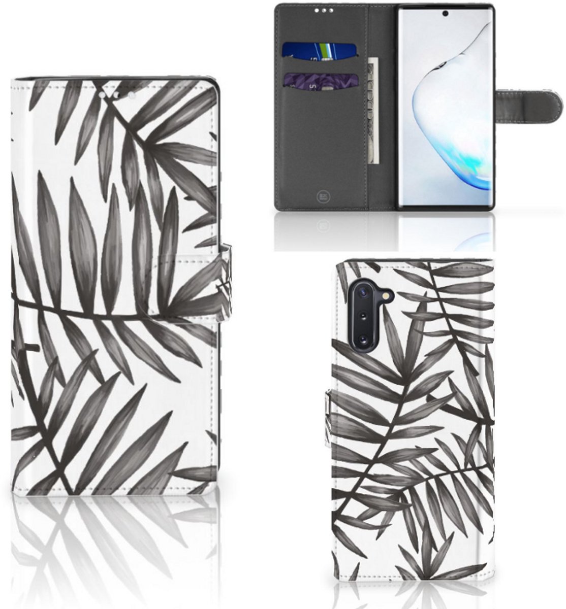 Samsung Galaxy Note 10 Hoesje Leaves Grey