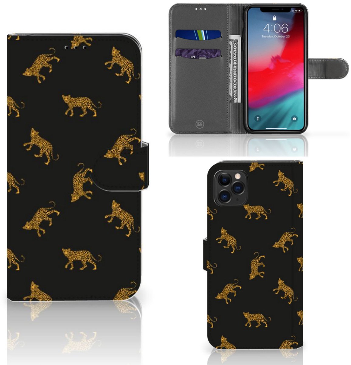 Telefoonhoesje met Pasjes voor Apple iPhone 11 Pro Max Leopards