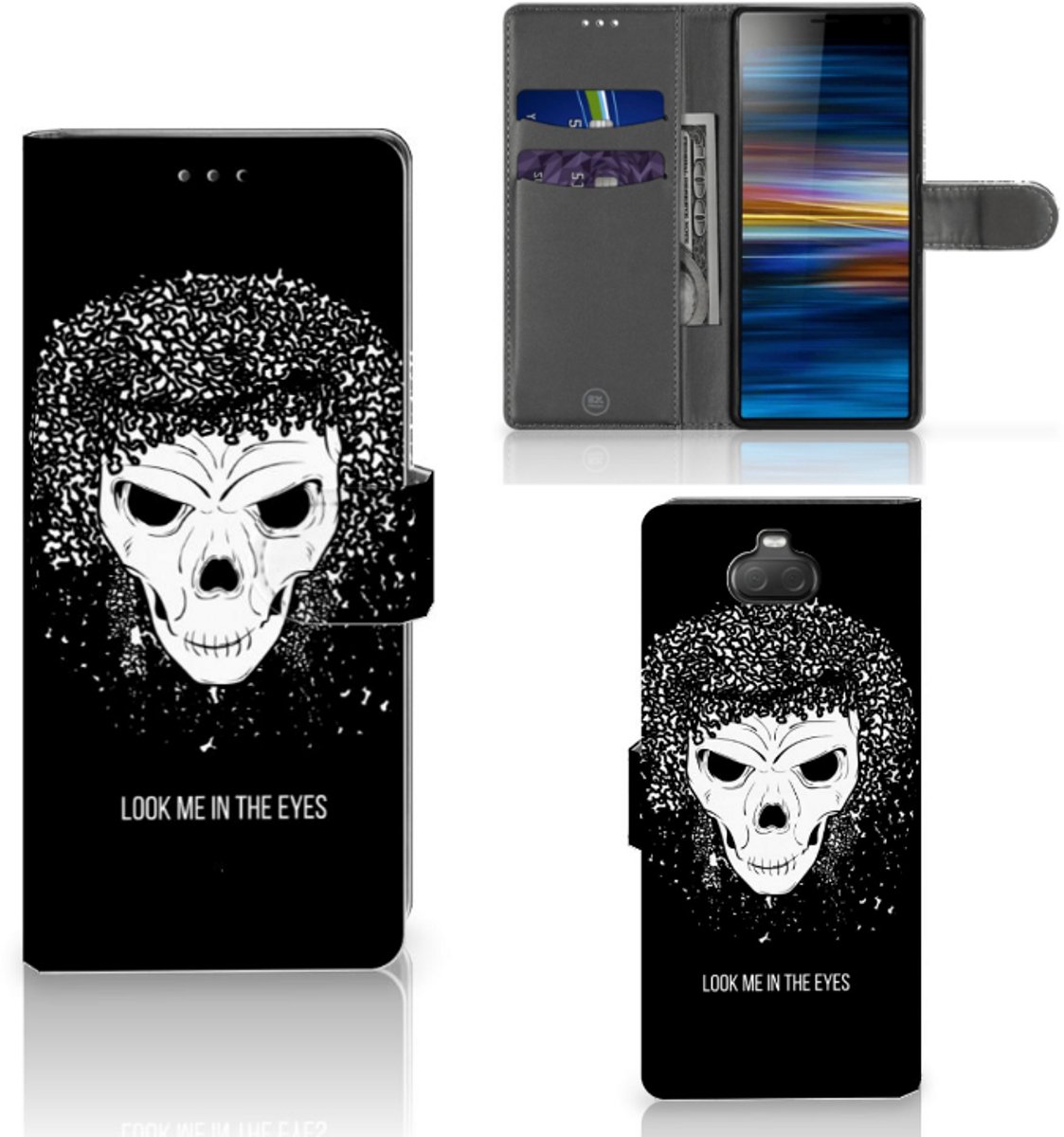 Telefoonhoesje met Naam Sony Xperia 10 Skull Hair