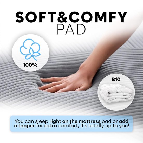 Matras Koeler - Bedkoeler Slaap Pad - Koel Slapen - Verdampingskoeling Systeem - 190x99 cm - Grijs — afbeelding 3
