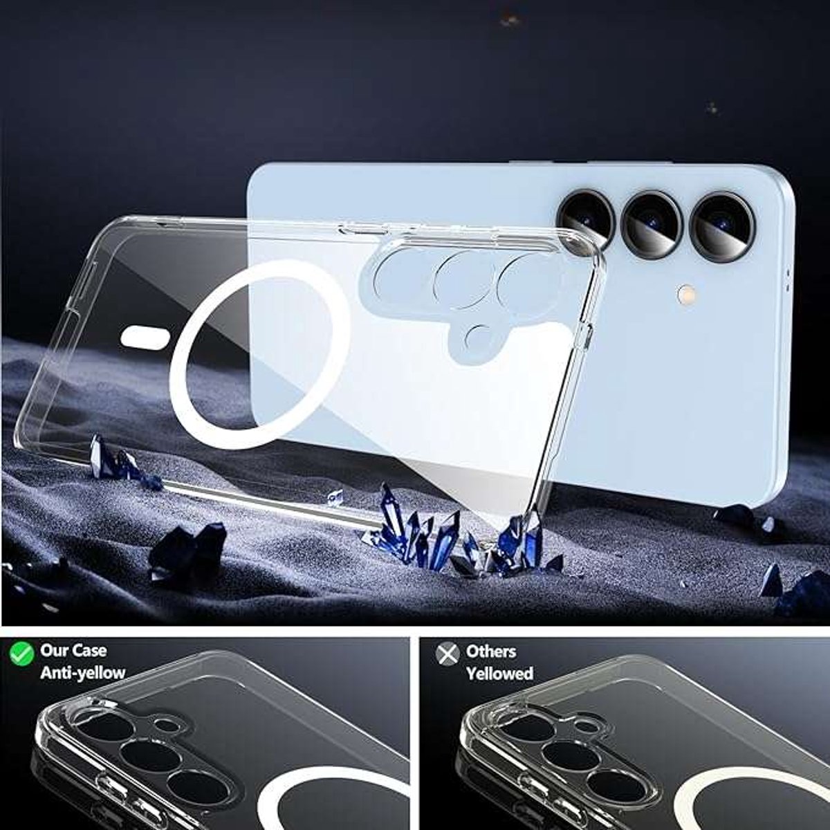 OWKEY Samsung Galaxy S25 - MagSafe Hoesje - Transparant - Schokbestendig - Bescherming