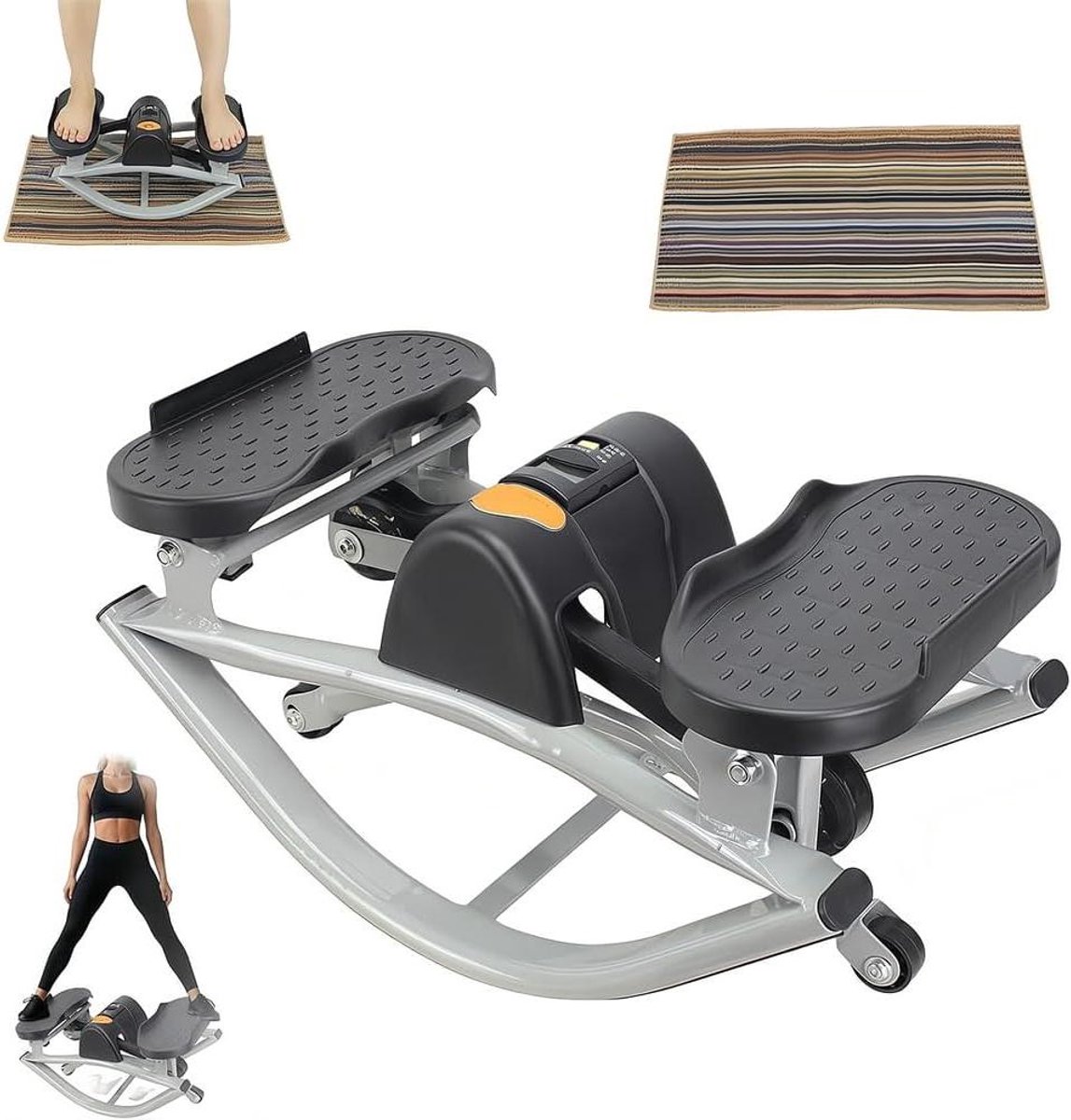 Fitness stepper - Schommel apparaat - Thuis trainen - Zijwaartse beweging - 50x25x25CM - Zwart