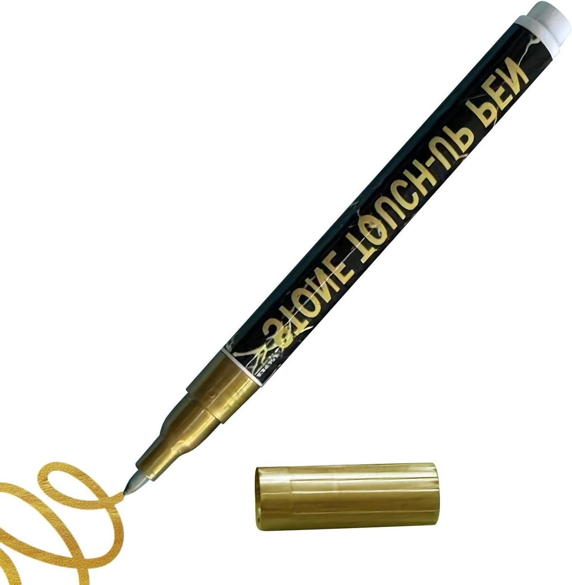 Steen Reparatie Verfpen - Grafsteen Verfpen - Opschriften Herstellen - Krachtige Dekking - 16 cm - Goud