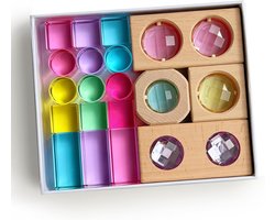Acryl Bouwstenen Set - Lichtgevende Blokken - Creatief Spelen - Regenboog Kleuren - 19 Stuks - Multicolor