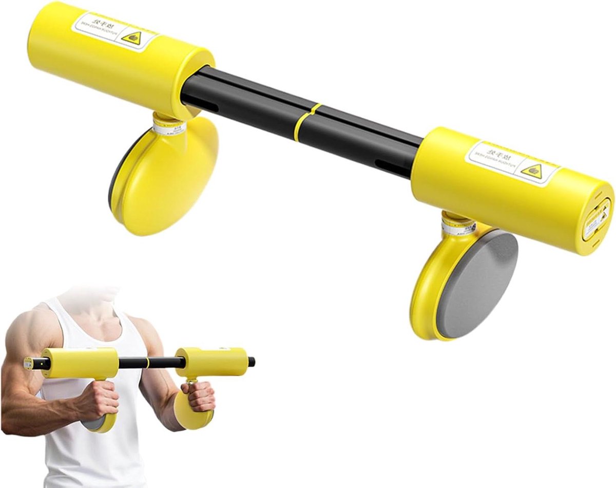 Bekkenbodem Trainer - Biceps Spiertrainer - Fitness Thuisoefeningen - Stille Weerstandstechnologie - 565x19x15cm - Geel