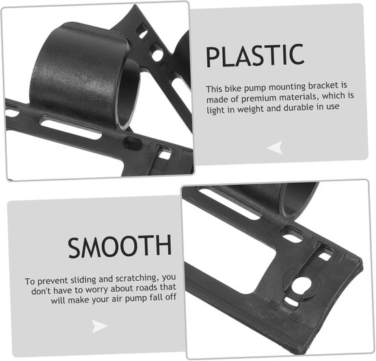 Fietspomp Houder - Pomp Bevestiging - Fietsen Onderweg - Lichtgewicht Plastic - 8.5x6cm - Zwart — afbeelding 4