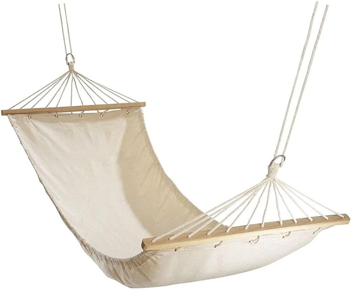 Katoenen Hangmat - Schommelbed - Ontspannen Buiten - Ademend en Huidvriendelijk - 200x100cm - Beige