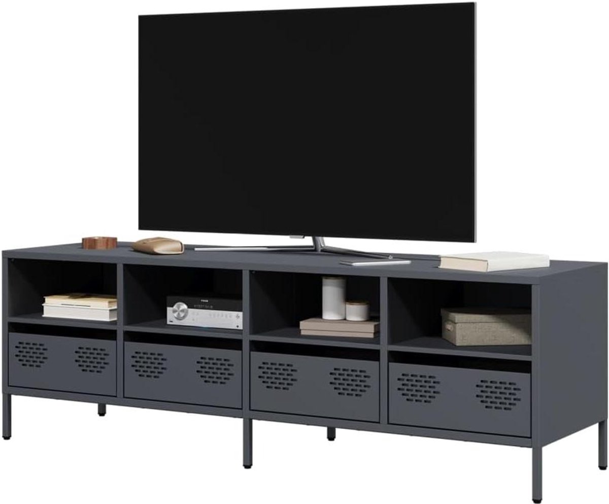Tv meubel - Opbergkast tv - Woonkamer inrichten - Koudgewalst staal - 135 cm breed - Antraciet
