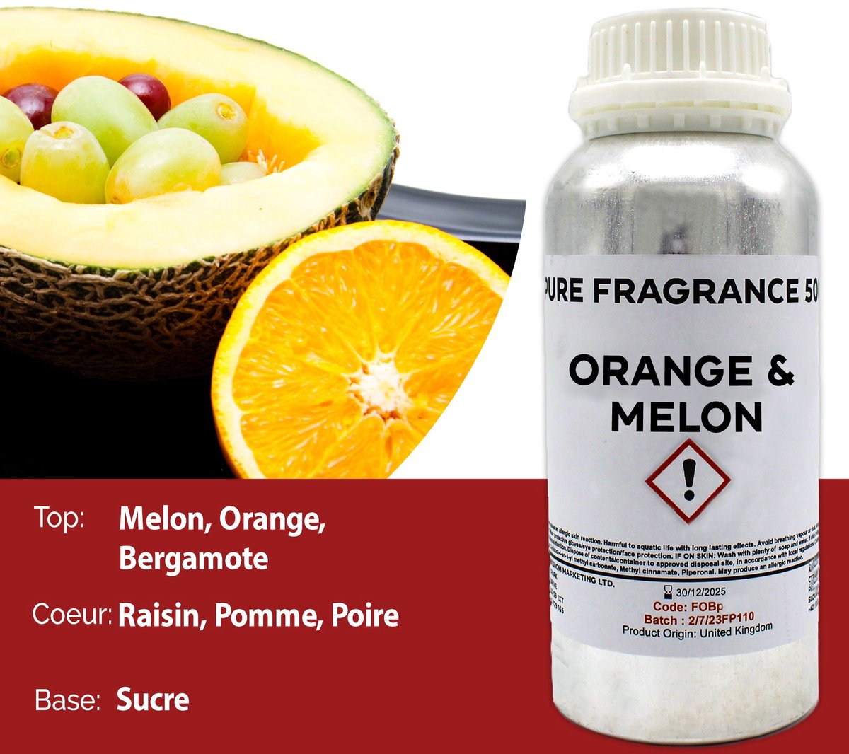 Pure geurolie met sinaasappel- en meloengeur - 500 ml