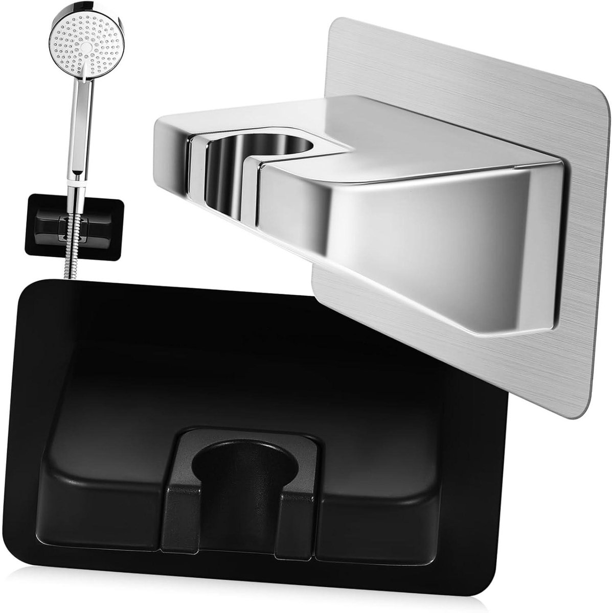 Douchekophouder Set - Handdouche Standaard - Douchen Gemak - Zonder Boren - 2 Stuks - Chro