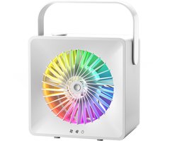 VHV-Nevelventilator met Waterverneveling – Stille USB Ventilator Oplaadbare – Mini Airco en Tafelventilator – Compacte Luchtkoeler voor Studentenkamer, Bureau, Kantoor en Thuiswerkplek