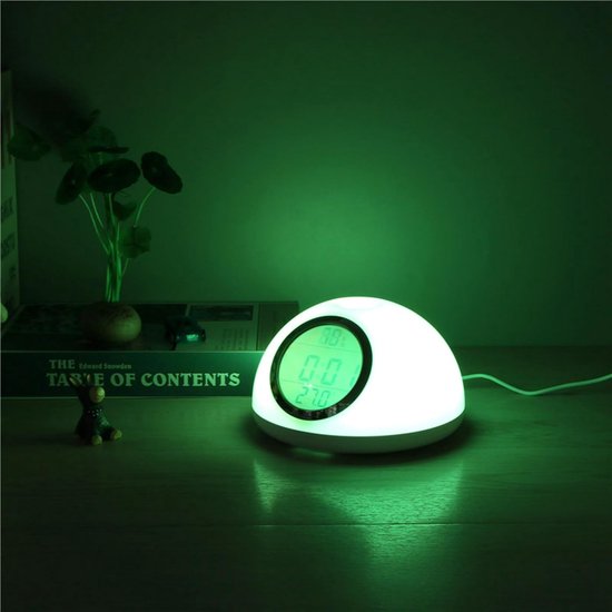 Wekker met Zonsopgang - Simulatie Lamp - Rustig Wakker Worden - Bewegingsdetectie - 7 Kleuren - Wit — afbeelding 4