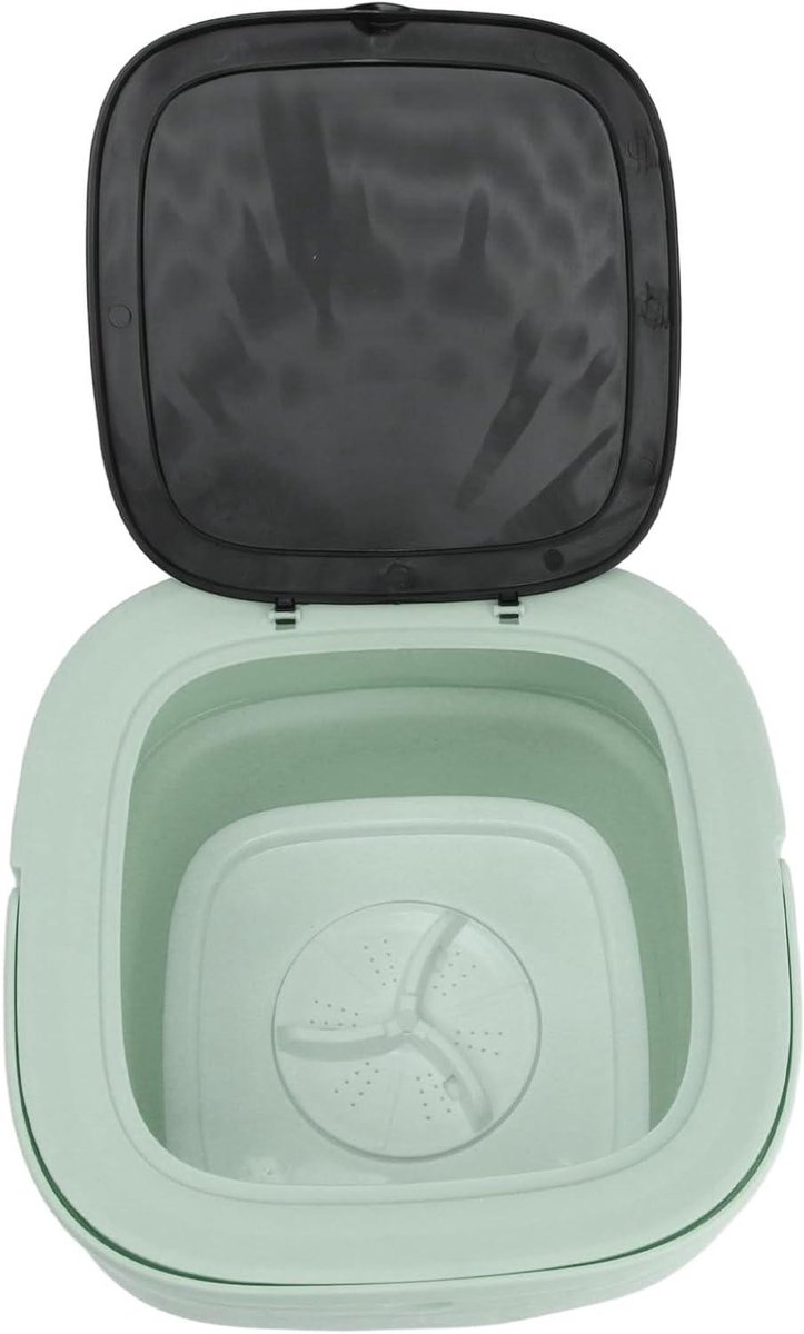 Draagbare Wasmachine Opvouwbare Wasser Compact Wassen Ingebouwde Dehydrator 34 x 28 x 17 cm Groen