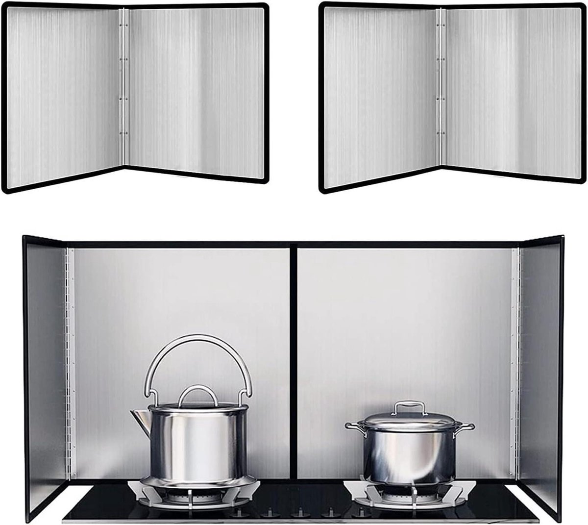 Spatbescherming Keuken Vetvanger Koken Inklapbaar 50x50 cm Zilver