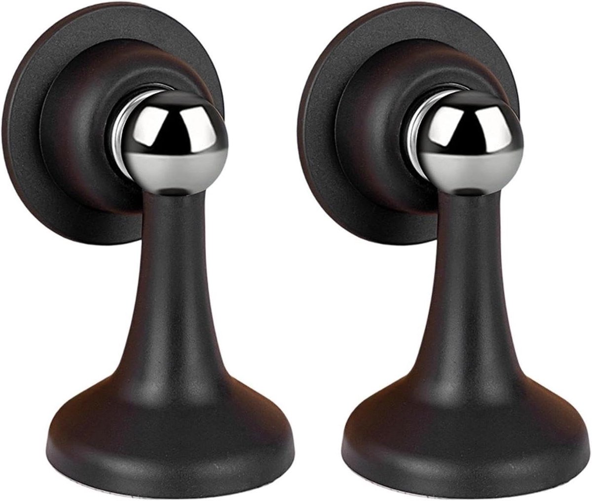Magnetische Deurstopper - Deurvanger Set - Deuren Op Hun Plaats - Zonder Boren Bevestiging - Set Van 2 - Grijs