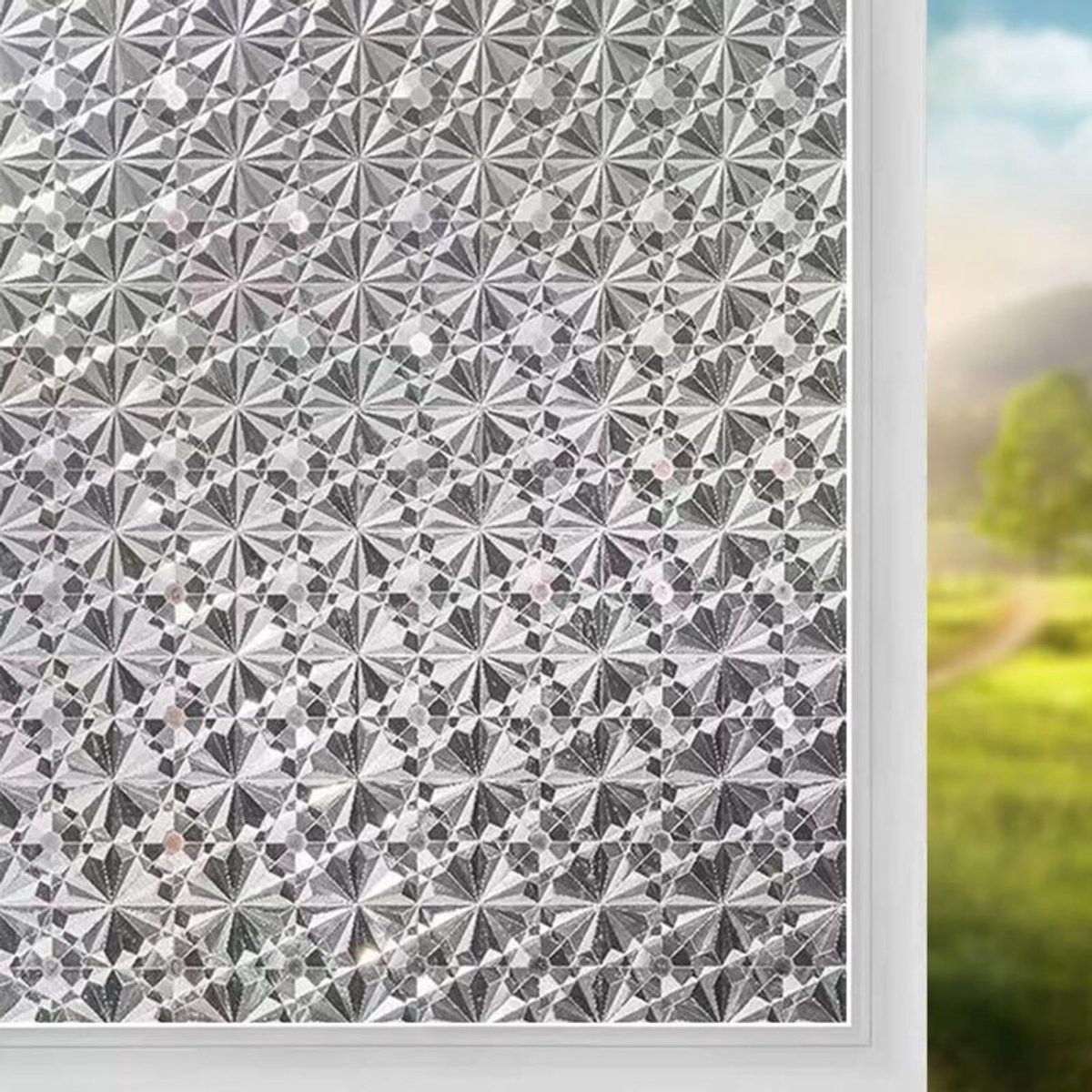 (30x200 cm) Statische privacyfoliegeschikt voor ramen, ondoorzichtige UV-bestendige raamfolie, 3D zelfklevende verduisterende raamfolie, geschikt voor slaapkamers, kantoren en keukens.