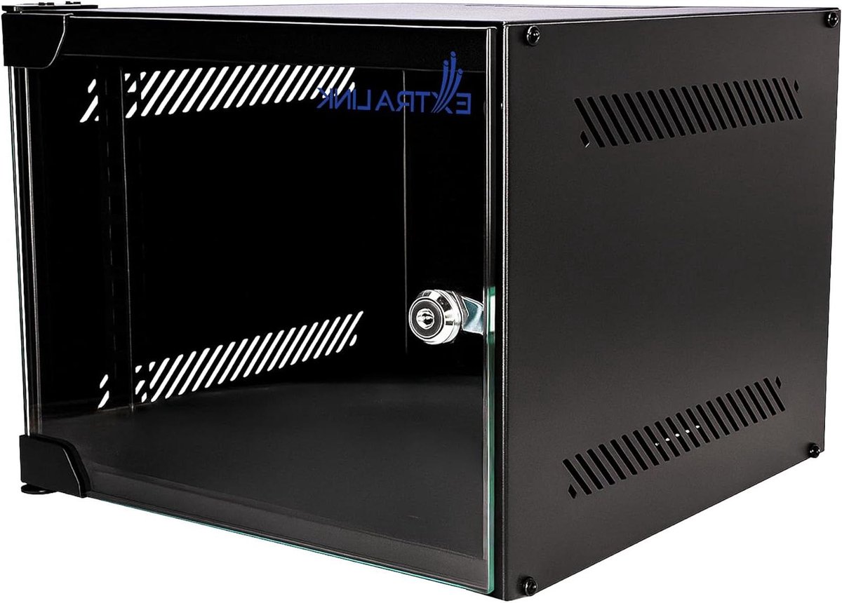 Netwerkkast 10 inch - Serverkast Wandmontage - Apparatuur Beveiligen - Geperforeerde Ventilatie - 4U 310 mm - Zwart