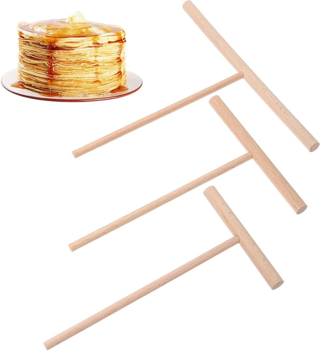 Crepe Divider Set van 3 Stuks Perfecte Pancake Accessoires voor T-vormige Pannenkoeken en Bakplezier