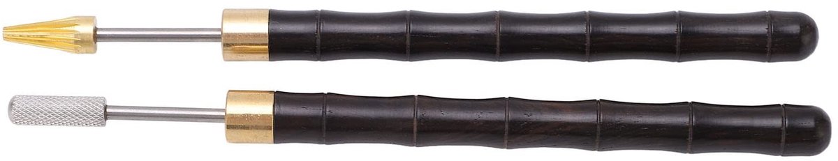 Dailygoods- Leerverfpen 2-Delige Set - Bamboo Design - Dubbel Lager - Gemakkelijk Schoon Te Maken - Comfortabele Handgreep - Voor Leerbewerking - Leerapplicator