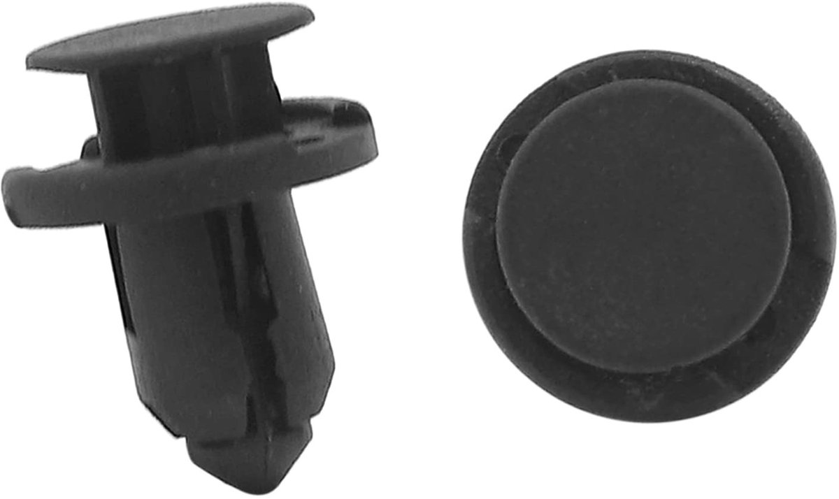 Dailygoods- Klinknagels 8 mm - Kunststof - Bumper/Spatbord - Vergrendeling - 50 Stuks - Zwart - Vergrendelingsclips
