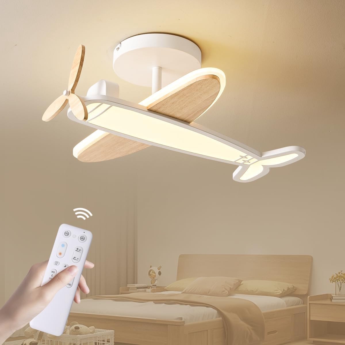 Dimbare Plafondlamp met Afstandsbediening, 40 W, Modern Design voor Hal, Slaapkamer, Badkamer en Keuken, 53 cm, Inclusief Geheugenfunctie en Timer