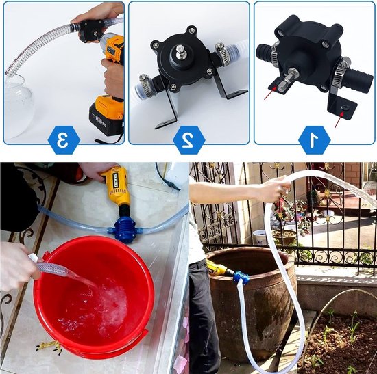 Allecto - Mini Elektrische Pomp - Zelfaanzuigende Overbrengpomp - Voor Tuin en Kelder - Vloeistoffen - Eenvoudig te gebruiken - Compact formaat - G.. van Merkloos — afbeelding 4