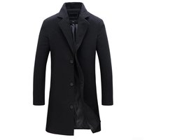 Dailygoods- Trenchcoat Heren Winter - Lange Jas - Revers - Enkele Rij Knopen - Polyester - Geschikt voor Herfst/Winter - Overjas