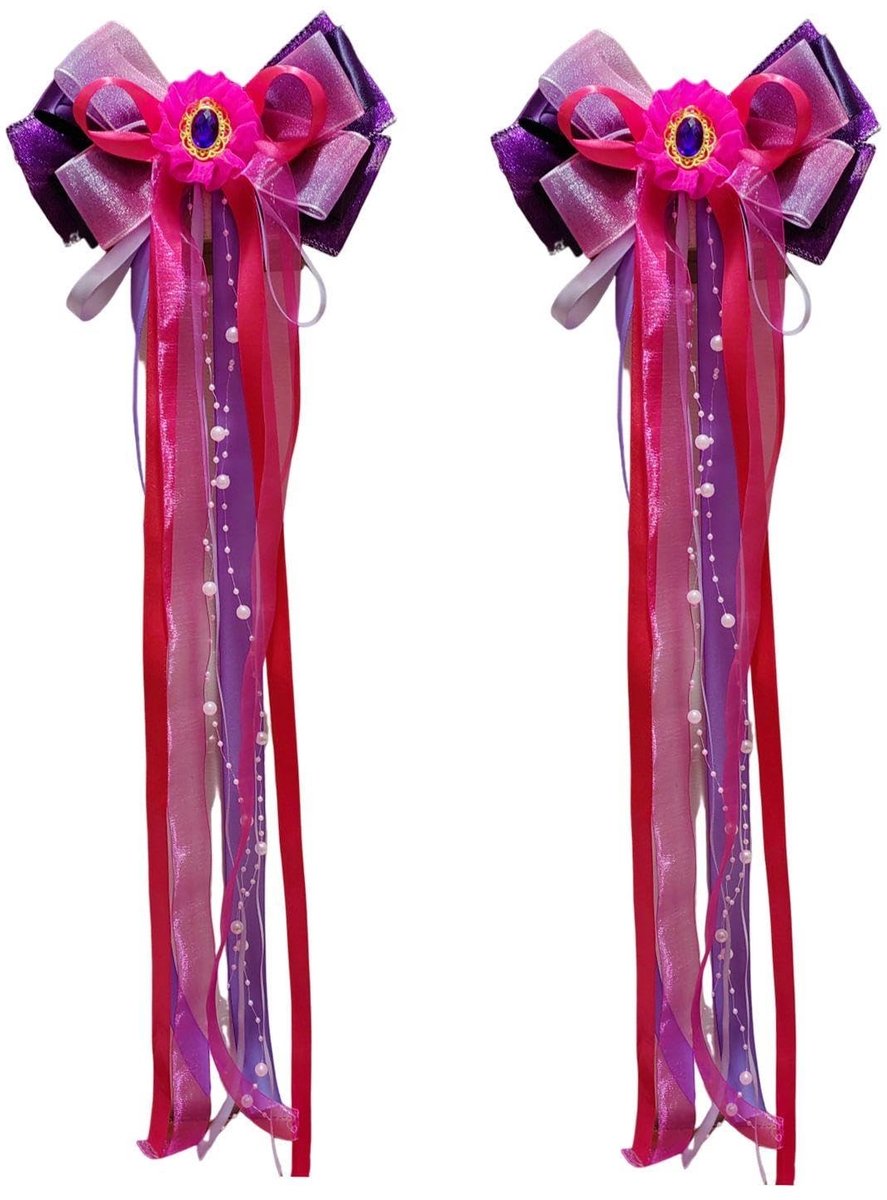 Dailygoods- Decoratie 2 Stuks - Satijnen Tape - Roze/Paarse Decoratie - DIY Decoratie - Woningdecoratie - Geschikt Voor Geschenken - Decoratieaccessoires
