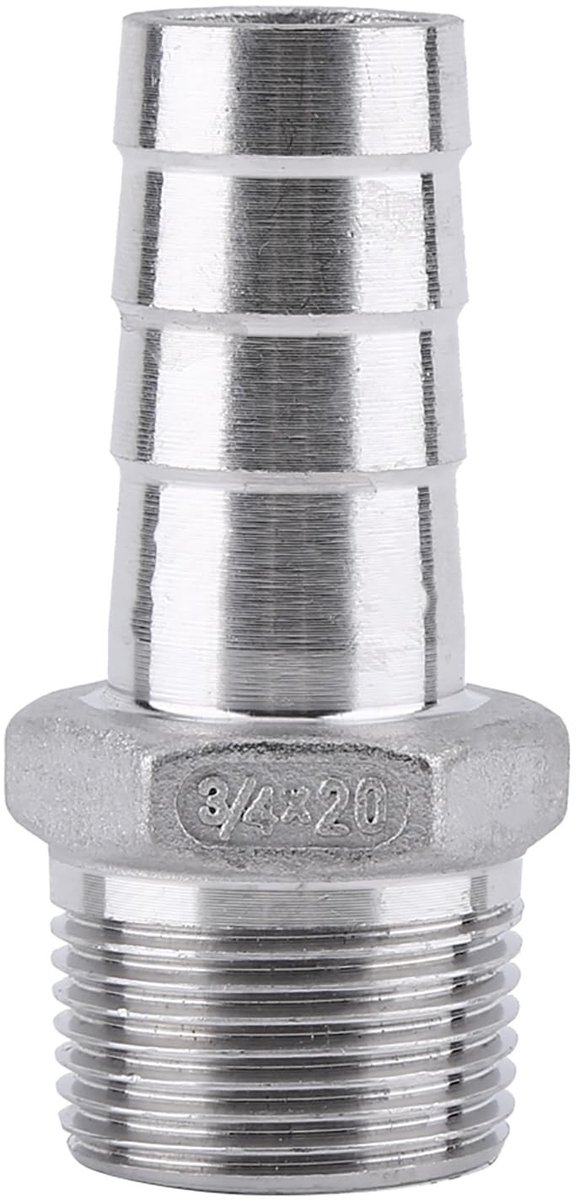 Dailygoods- Slangpilaar Roestvrij Staal SS304 - Slangkoppeling - Slangstuk - Pijpfitting - Connector - Voor water/gas/vloeistoffen