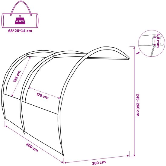 vidaXL - Waterdichte - Tarp - Boog - met - dak van Vidaxl — afbeelding 4