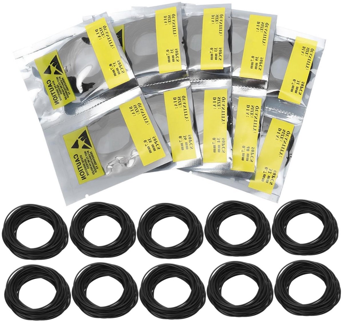 O-Ring Horlogeafdichtingen, Rubber Gasket Seals voor Achterdeksel, Waterdichte Accessoires en Reserveonderdelen (0.7mm, 500 stuks)